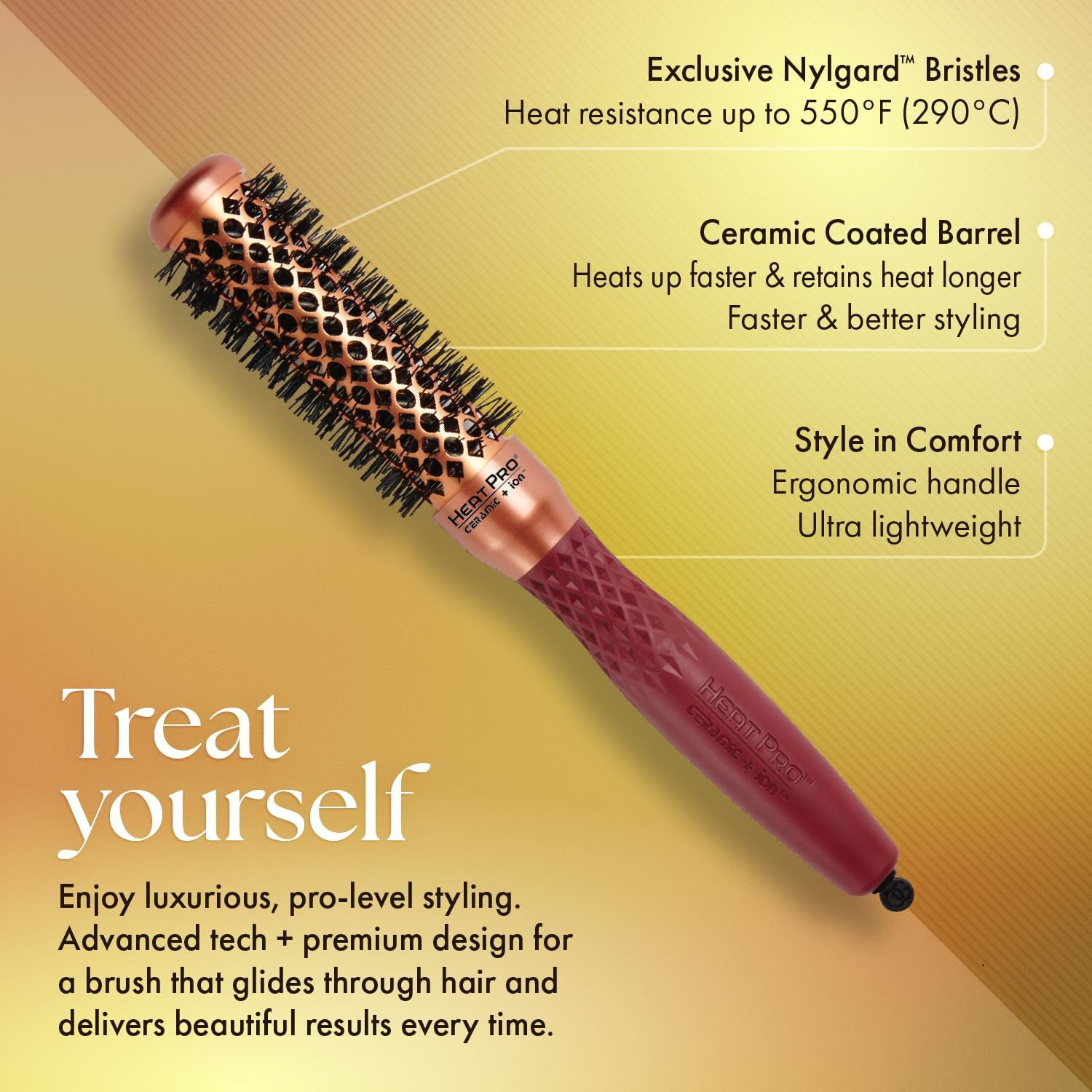 Olivia Garden Heat Pro Ceramic + Ion HP22 round Thermal Hair Brush image number 6