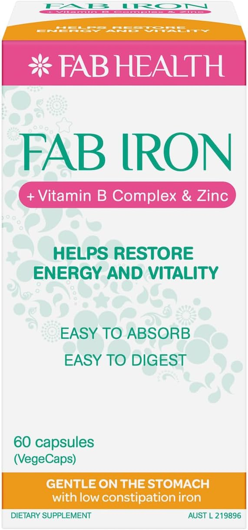 Fab Iron + Vitamin B Complex & Zinc Cap X 60 image number 3