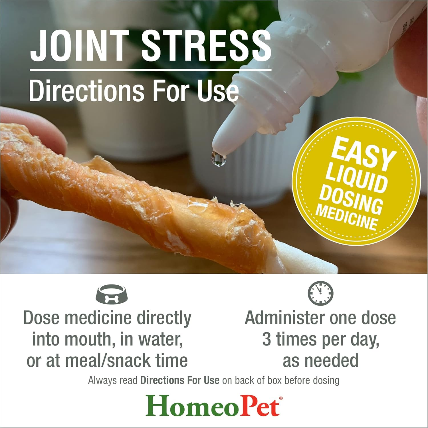 Homeopet Joint Stress, Joint Support for Dogs and Cats, Liquid Pet Meds to Support Healthy Joint Movement, 15 Milliliters image number 6