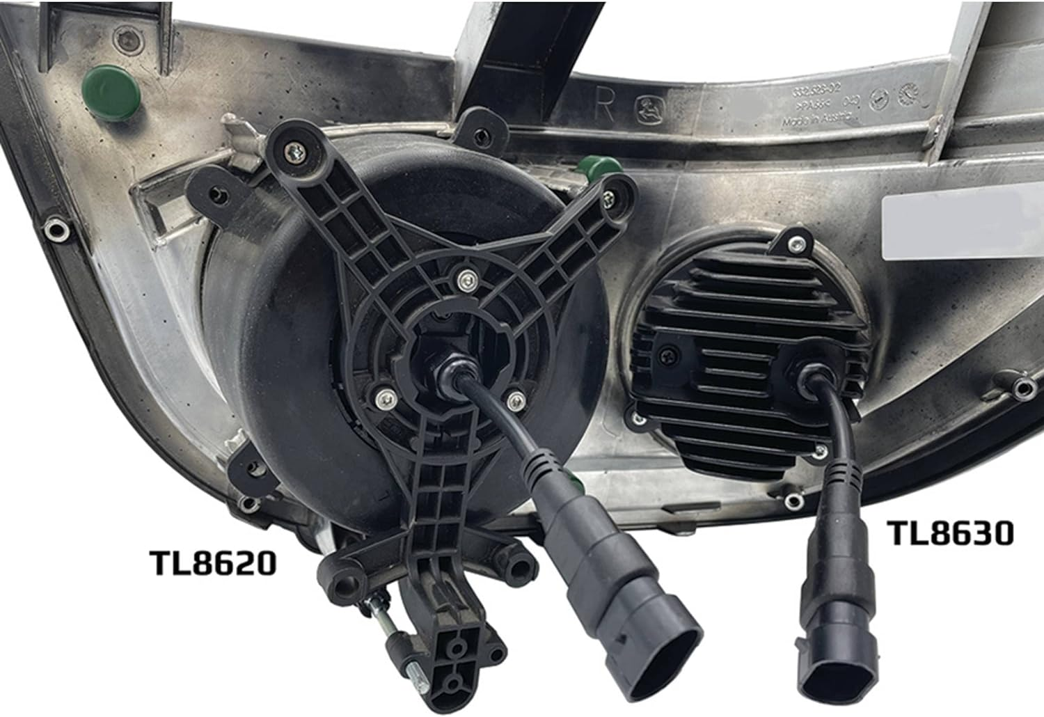 TIGERLIGHTS TL8620 12V LED Large round Headlight Compatible With/Replacement for John Deere 6105M, 6105R, 6110M, 6110R, 6115M, 6115R, 6120M, 6125M, 6130R AL206153 Flood Off-Road Light image number 2