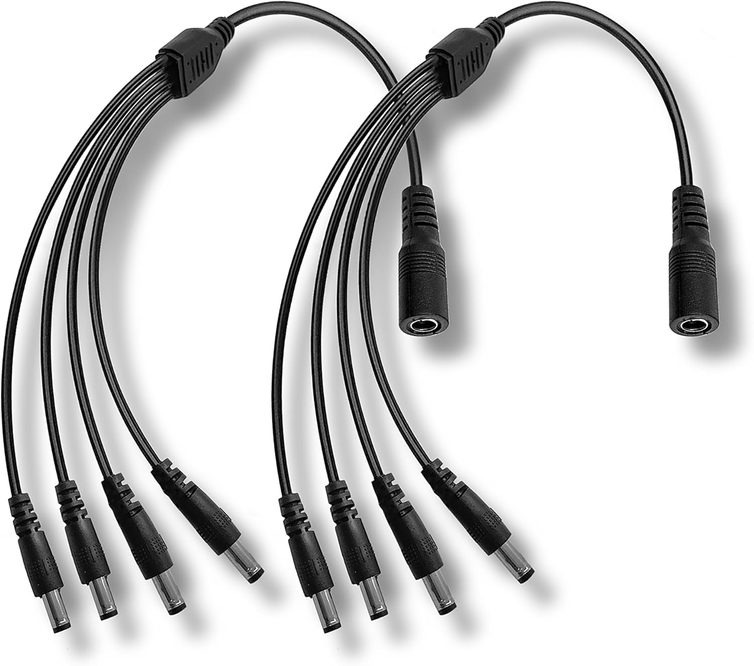 Clearhill 3Packs 1Female to 2 Male Way DC Power Splitter Cable,Plug 5.5Mm X 2.1Mm,Black,For CCTV Security Cameras,Led Strip Lights,Router and More