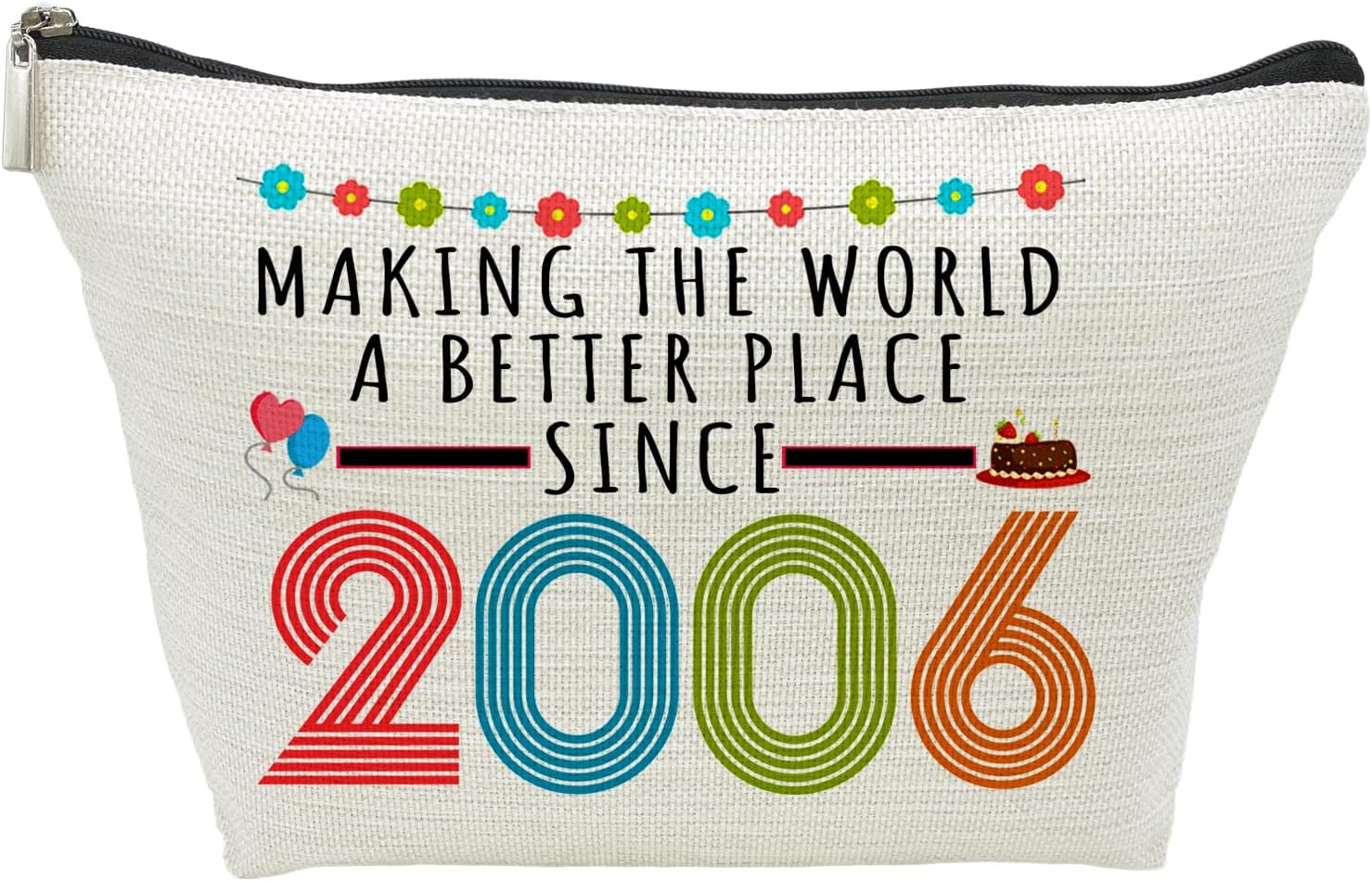 21St Birthday Gifts for Women, Funny 21 Year Old Gift Makeup Bag, 2001 21St Birthday Makeup Bags for Her, Mom, Aunt, Wife, Sister, Coworker, Friend, Making the World a Better Place since 2001, 2001 - 2006