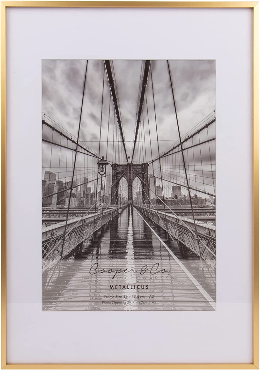 Cooper & Co Set of 2 8X10 Matt to 5X7 Gold Premium Metallicus Metal Photo Frames image number 6