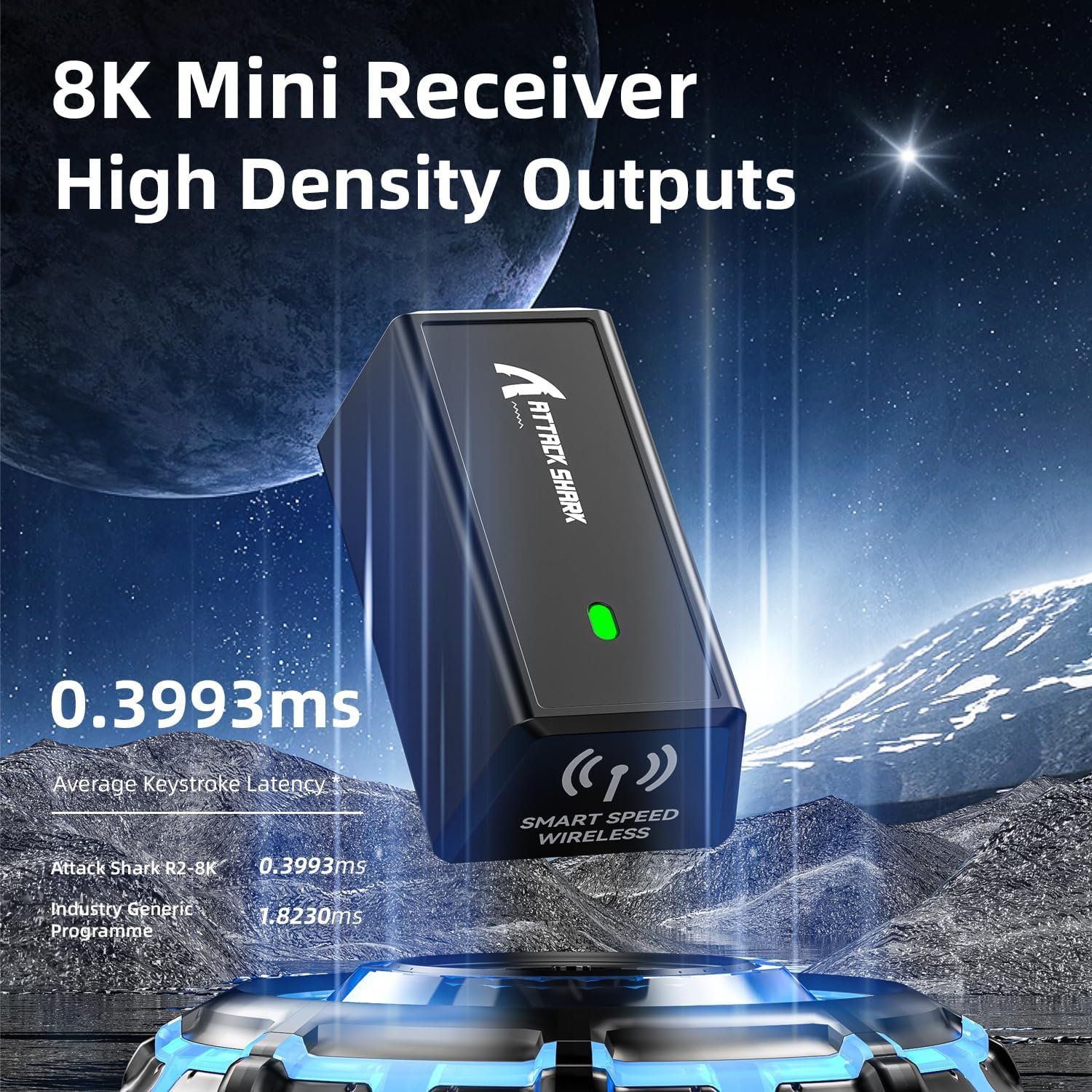 MAMBASNAKE X Attack Shark R6 Superlight Mouse, Pixart PAW3950MAX Gaming Sensor, Wireless 8K Mouse, MCU Nodic 52840, Bt/2.4G/Wired Gaming Mouse, Adjustable DPI 42000, for Win11/Xbox/Ps/Mac - Black image number 4