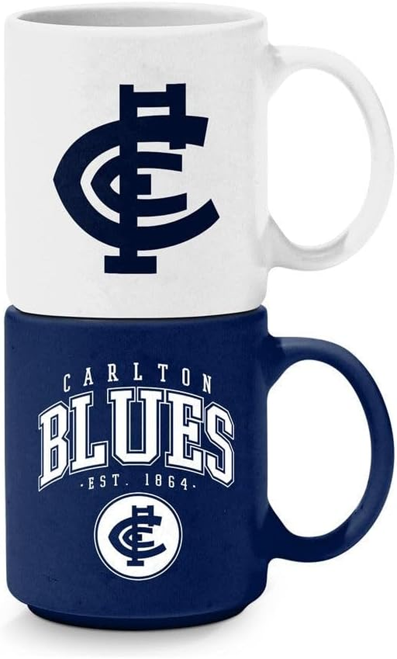 AFL Carlton Blues Set of 2 Stackable Mugs