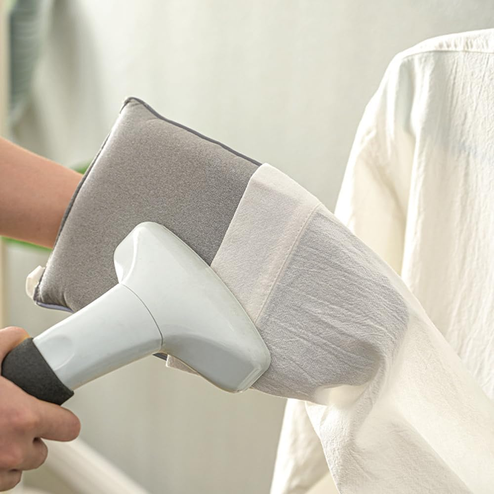 NUZAMAS Garment Steamer Ironing Glove Portable Handheld Ironing Board with Finger Ring Waterproof anti Steam Mitt Household Ironing Pad for Clothes Gray image number 4