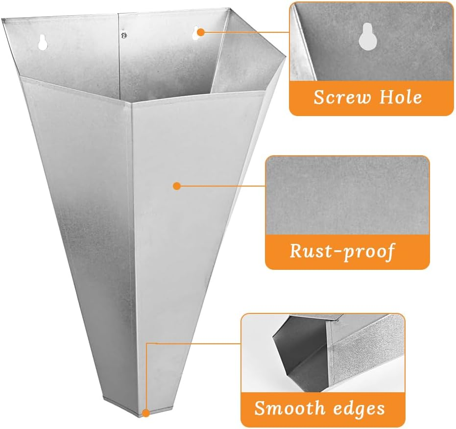 Medium Chicken Cone, Galvanized Steel Poultry Restraining Cone, Suitable for Slaughtering Poultry, Chicken, Broiler, Roast Chicken and Turkey Flat Bottom Slaughtering Cone, Easy to Clean image number 1