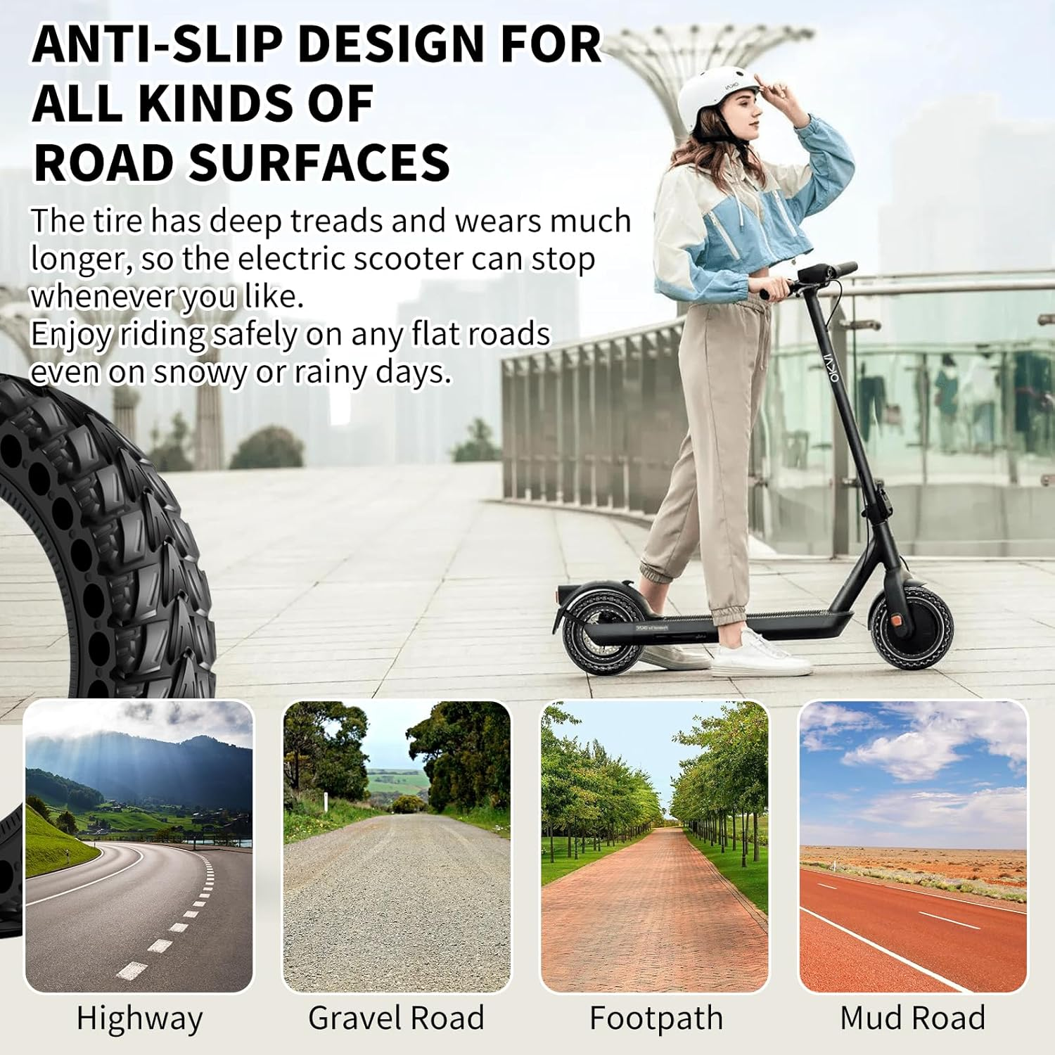 BANGTING 2 X 50/75-6.1 E Scooter Solid Tyres, 8.5 X 2 Inch Solid Rubber Tyres, 8 1/2 X 2 Replacement Tyres for Xiaomi Pro 2 / M365 / M365 Pro / 1S / 3/3 Lite/Essential and All 8.5 Inch Scooter Tyres - Black (No Tools) image number 5