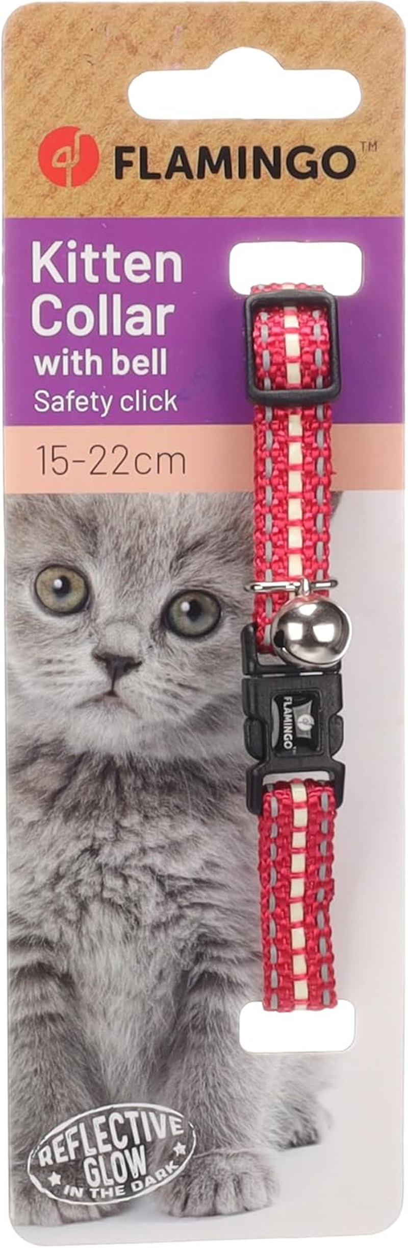 Flamingo Jinxy Cat Collar 15-22 Cm 10 Mm Coral Red image number 2