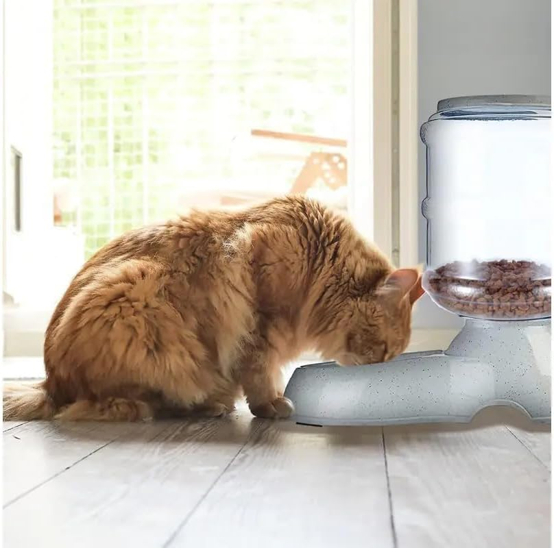 ISTARA Plastic Pet Food Dispenser 3.8L Large Capacity Self-Dispensing Gravity Pet Feeder Cat Dog Feeding Bowl Automatic Feeding Pet Supplies Cat Food Dispenser, 12 X 10 X 14 Cm image number 5
