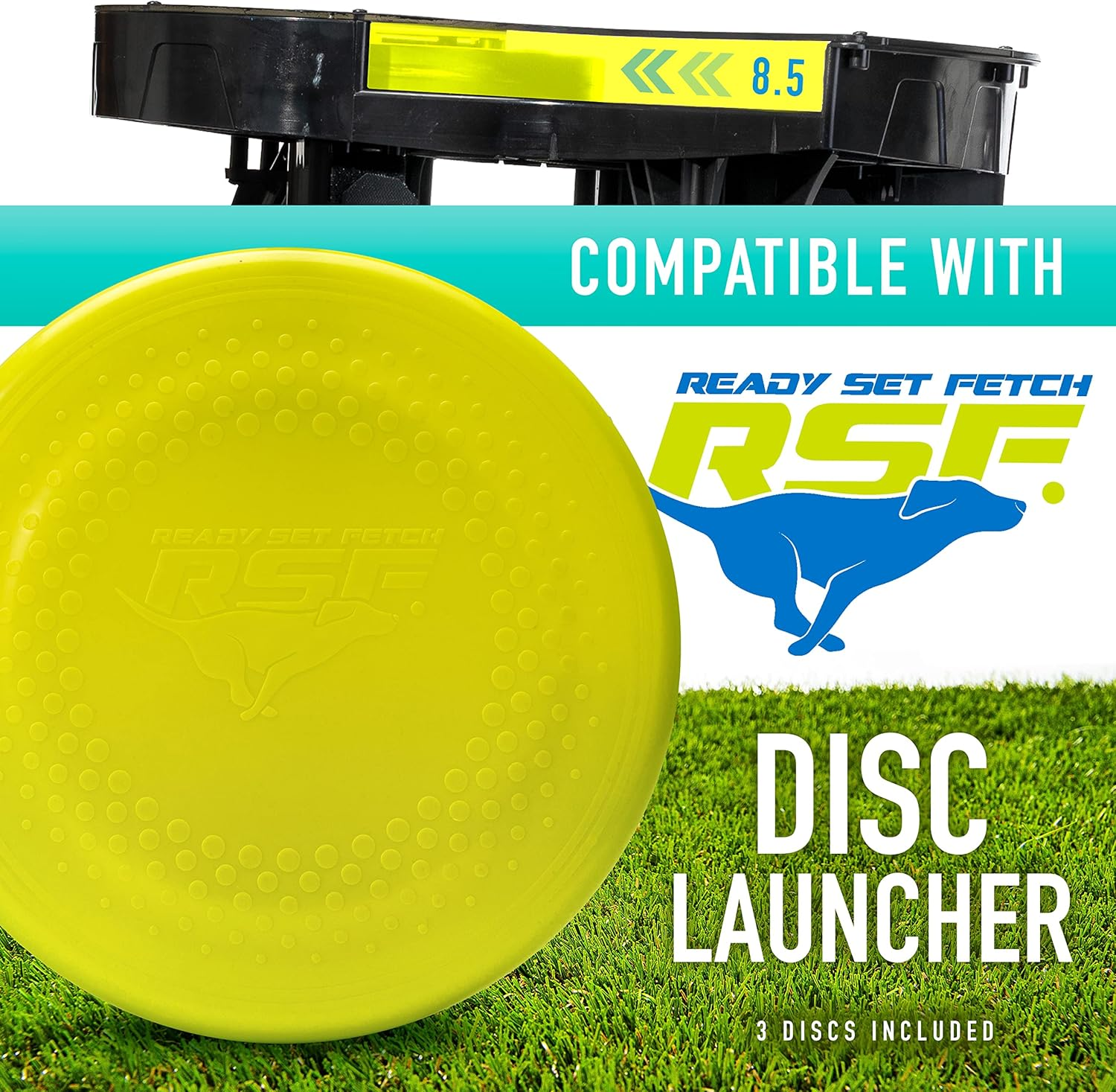 Franklin Pet Supply Dogs Flying Fetch Discs - 8.75" Inch Plastic Toy Discs for Fetch + Training - Discs for Small, Medium + Large Dogs - RSF Disc Launcher Compatible - 3 Pack, Yellow (90081Z)