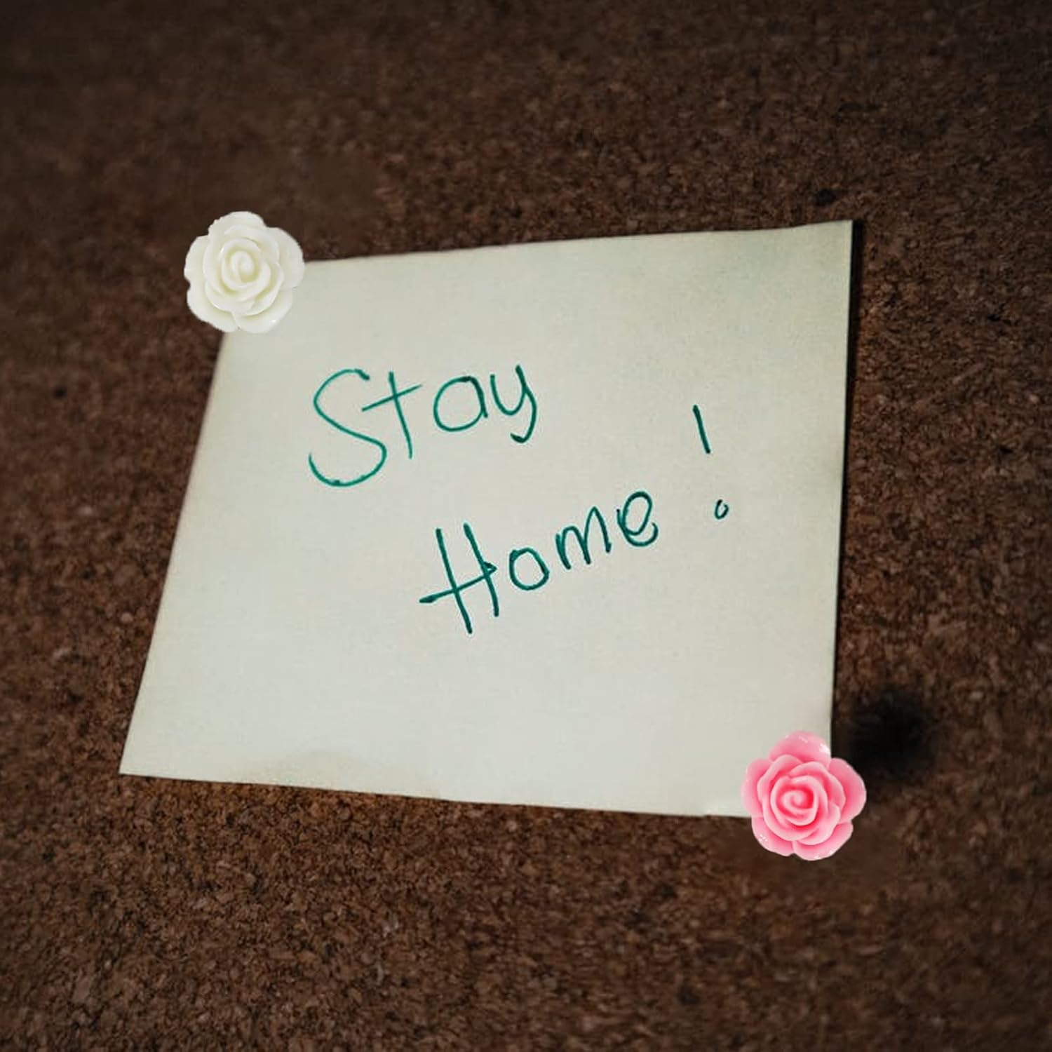 40Pcs Rose Theme Push Pins Rose Thumb Tacks Decorative Flower Cork Board Tacks for Bulletin Board, Photos Wall Maps and Other Offices Schools Supplies and Accessories, Resin&hellip; - Green,Transparent,Yellow image number 4