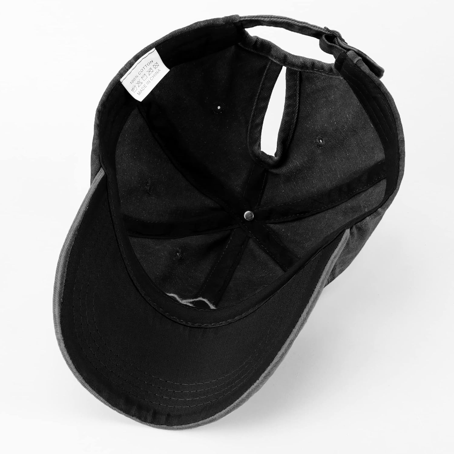 Ponytail Baseball Cap for Women &ndash; Adjustable, Breathable Cotton, Sun Protection, High Ponytail Hole, Vintage Washed Style &ndash; Comfortable & Stylish Activewear Hat