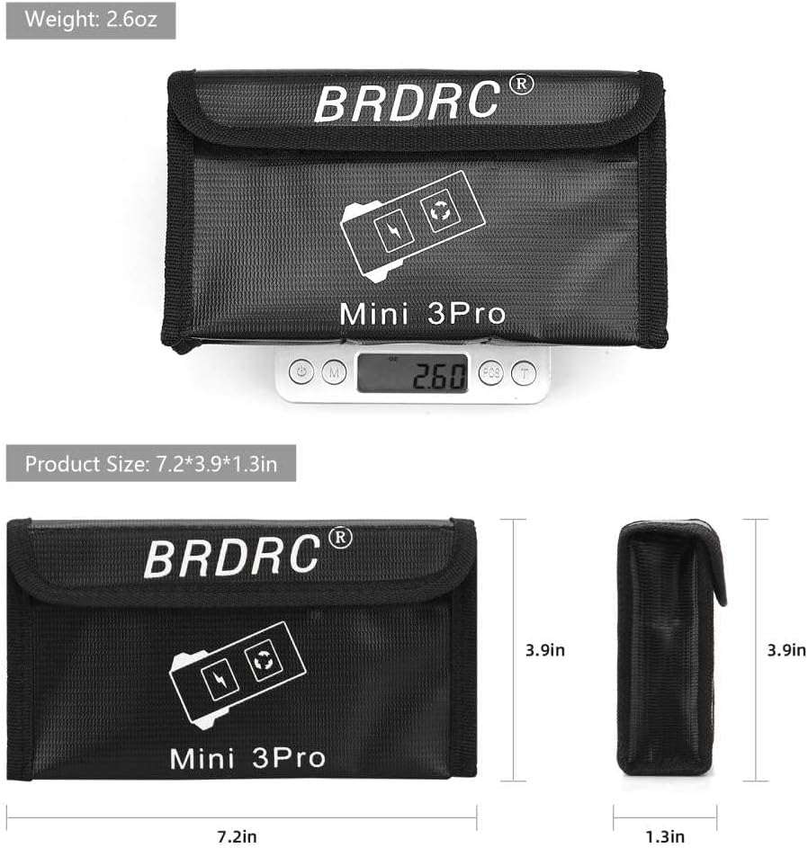 Theapro Fireproof Explosion-Proof Lipo Batteries Protector Storage,3 Battery Lipo Safe Bag for DJI Mini 4 Pro/Dji Mavic Mini 3/Mini 3 Pro image number 3
