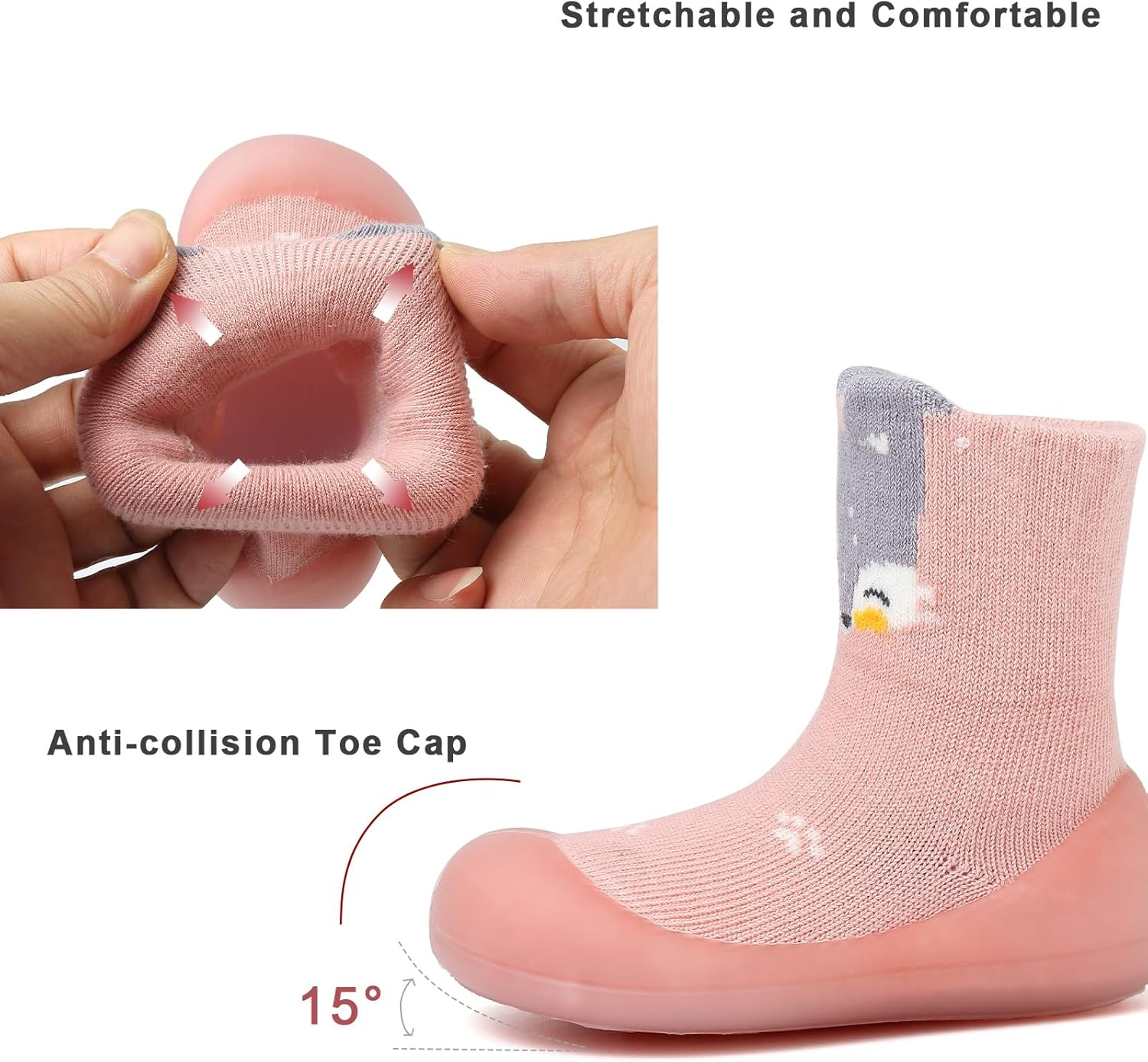 Baby Sock Shoes Toddler Cartoon Soft Rubber Sole Non Slip Indoor Floor Slipper for Infant Boys Girls First Walking Trainers Shoe image number 4