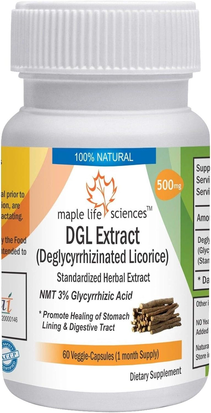 Deglycyrrhizinated Licorice (DGL) Extract - 500Mg - 60 Vegan Capsules - Stomach Health image number 1