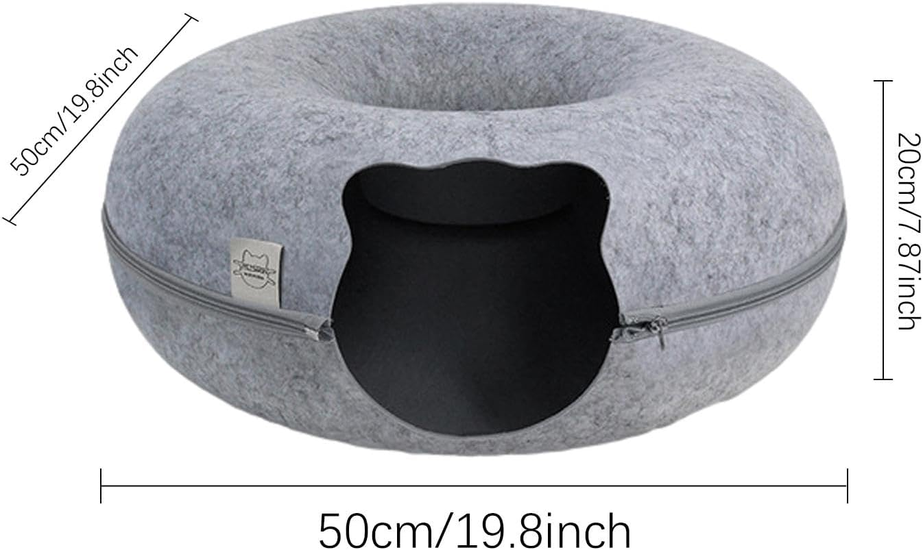 Cat Tunnel Bed, Cozy Cat Cave, Washable Large Cat Bed Cave, Cat Hideaway, Tunnel Cat Nest, Removable Cat Hideaway Cat Bed Cave for Small Pets, Rabbits, Kittens image number 2