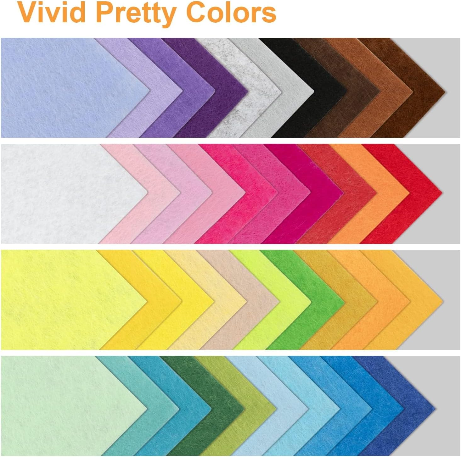 BIGCOW (20X30Cm) Felt Fabric Sheets, 40 Pieces, Assorted Colours, 1Mm Thick Suitable for Various DIY Crafts image number 6