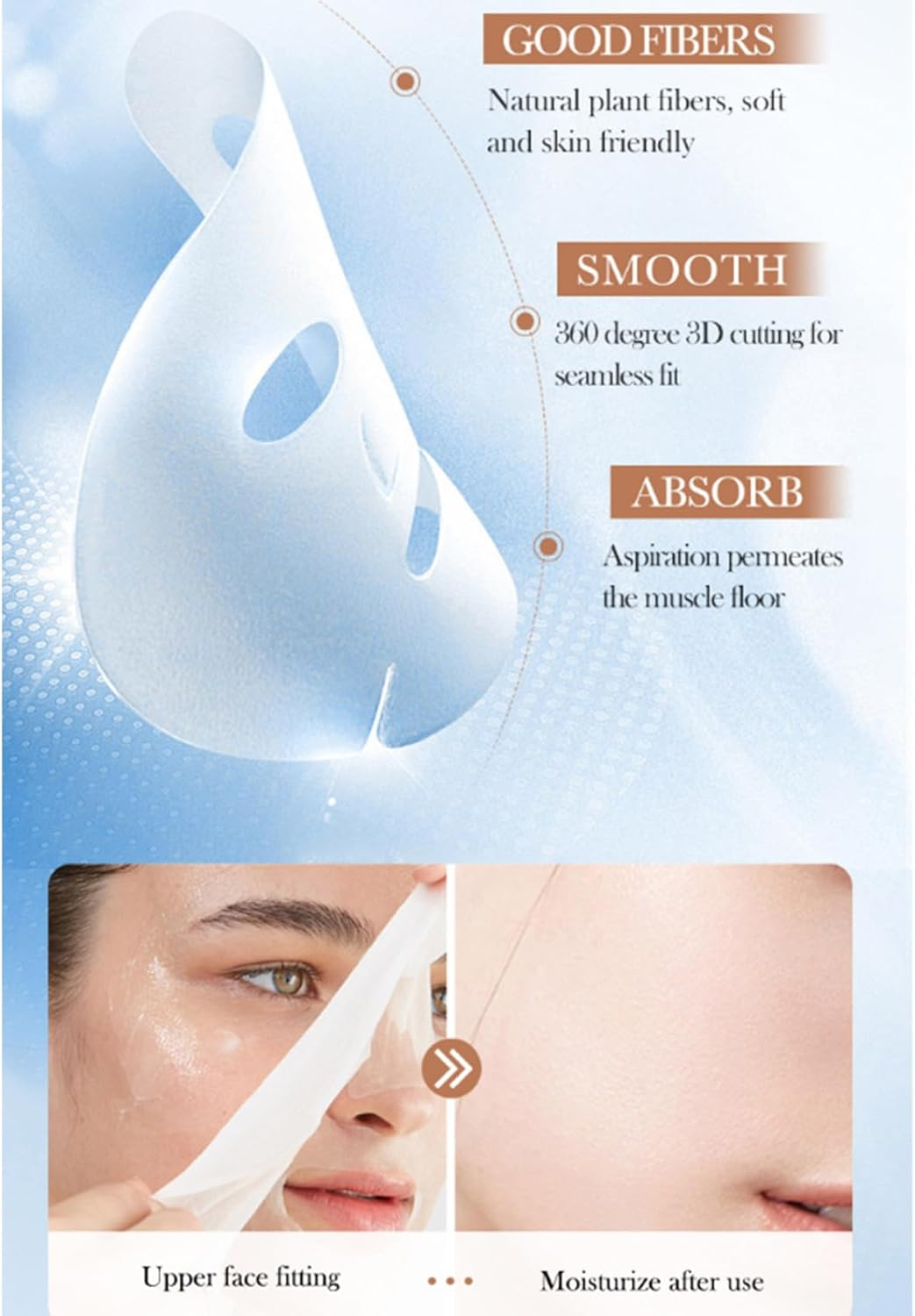 Yruioon Hydrating Coconut Face Mask 5 Pack Infused with Coconut Water Extract for a Daily Moisturizing Skincare Routine White One Size image number 4