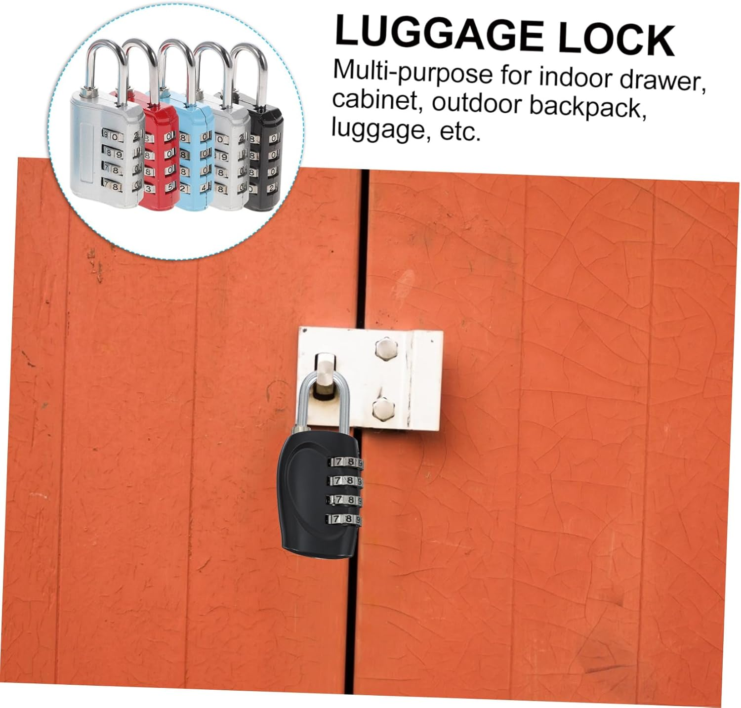 COLLBATH 5Pcs Zinc Alloy Padlock Digit Number Password Lock for Luggage Suitcase Cabinet Travel image number 4