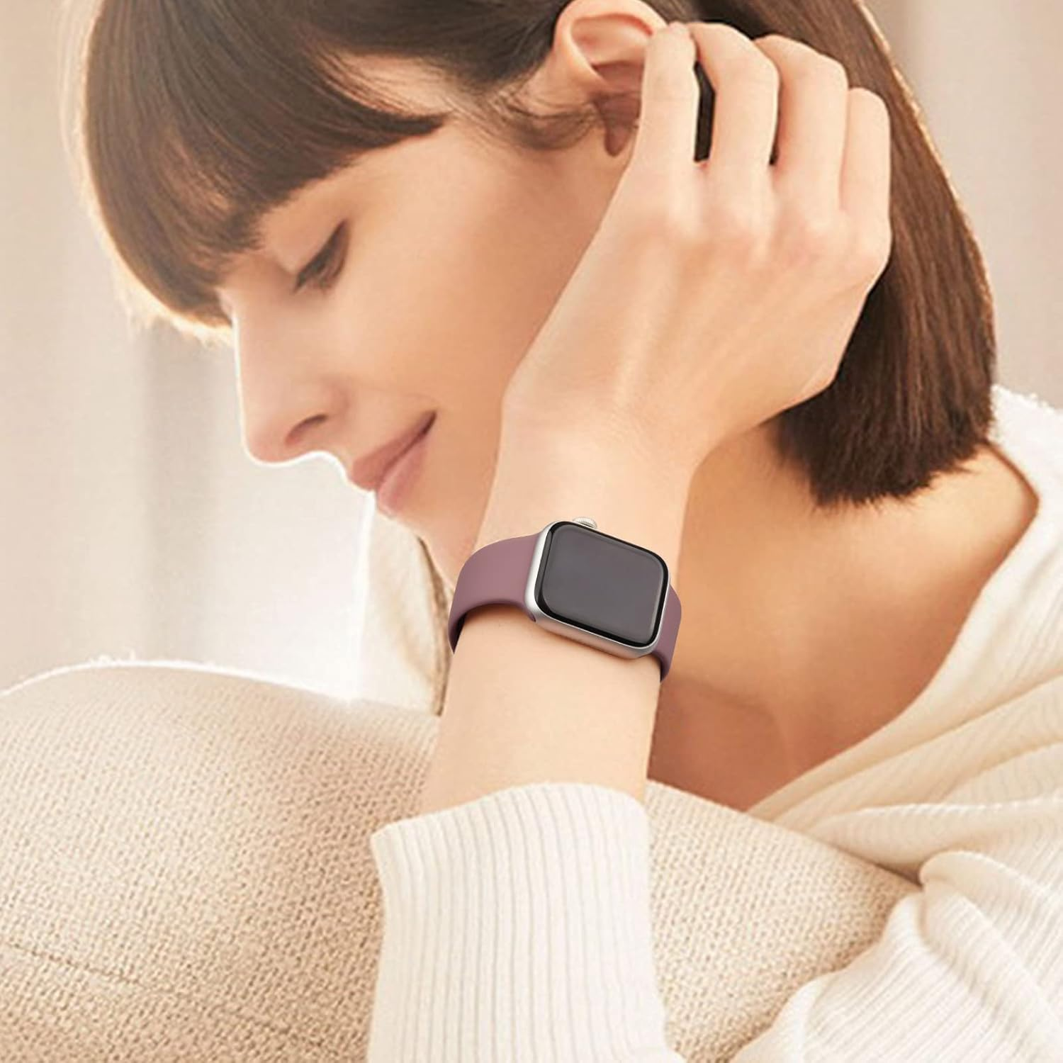 [4 Pack]Silicone Bands for Apple Watch Bands Women Men 49Mm 45Mm 44Mm 42Mm 41Mm 40Mm 38Mm, Soft Adjustable Comfortable Replacement Sport Strap for Iwatch Ultra/Iwatch Series 10/9/8/7/SE/6/5/4/3/2 image number 4