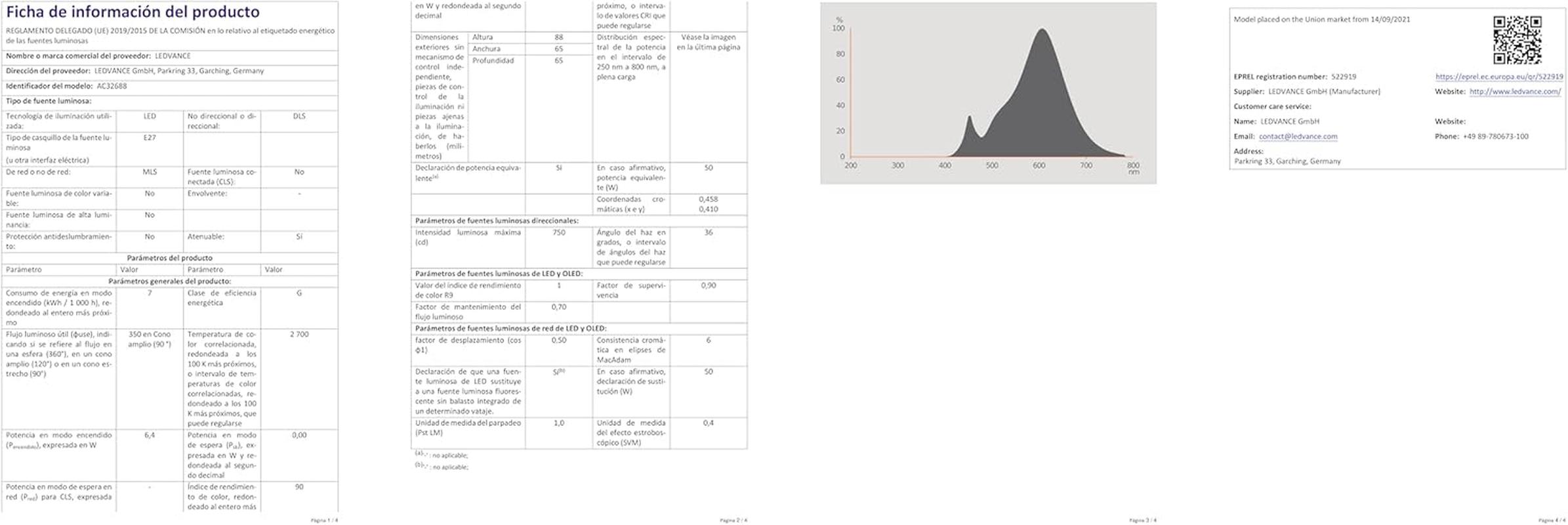 OSRAM Dimmable PAR20 LED Reflector Lamp with E27 Socket, Warm White (2700 K), Glass Spot, 5 W, Replacement for 50 W Reflector Lamp, LED Superstar PAR20, Pack of 1, Warm White image number 7