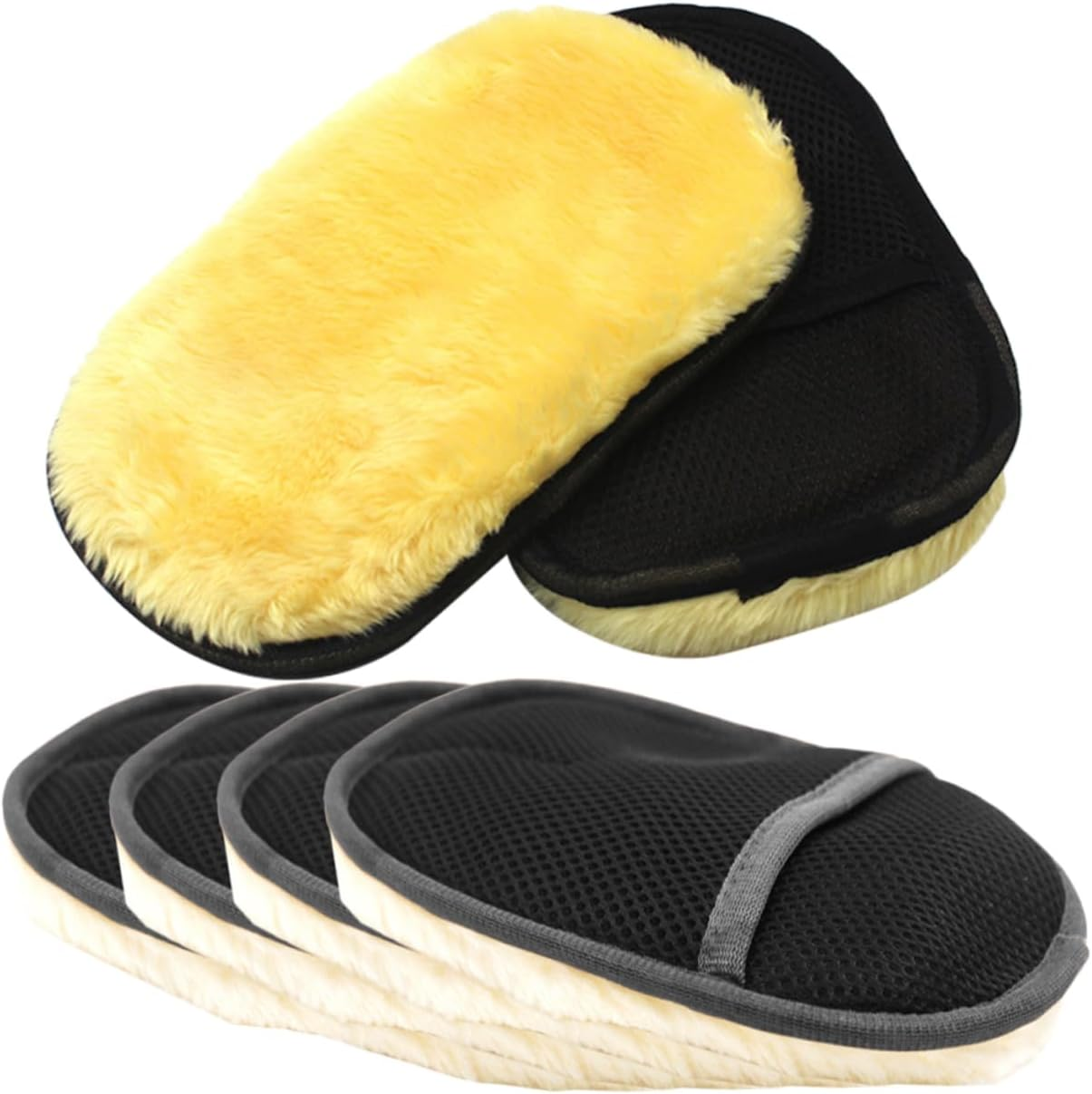BESTYASH 6Pcs Wool Plush Car Wash Mitt Set Scratch-Free Auto Detailing Gloves Thickened Dusting Gloves for Vehicle Cleaning and Waxing image number 1
