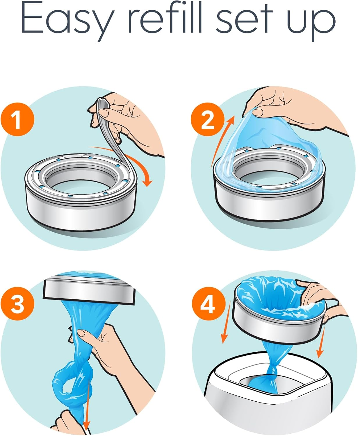 Playtex Nappy Genie Refills for Nappy Genie Nappy Pails - 270 Count (Pack of 3) image number 2