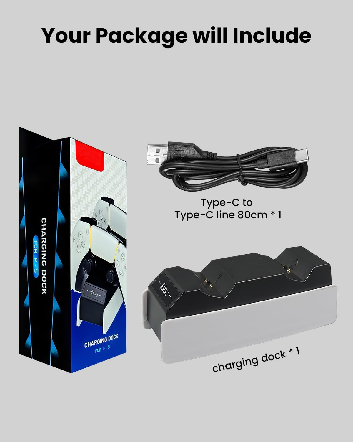 GEEKERA Controller Charger Station for PS5 - Fast Dual Charging Dock for Dualsense with Smart Security Protection, Wireless Accessories and Type-C Interface, Ideal Playstation 5 Charging Station image number 6