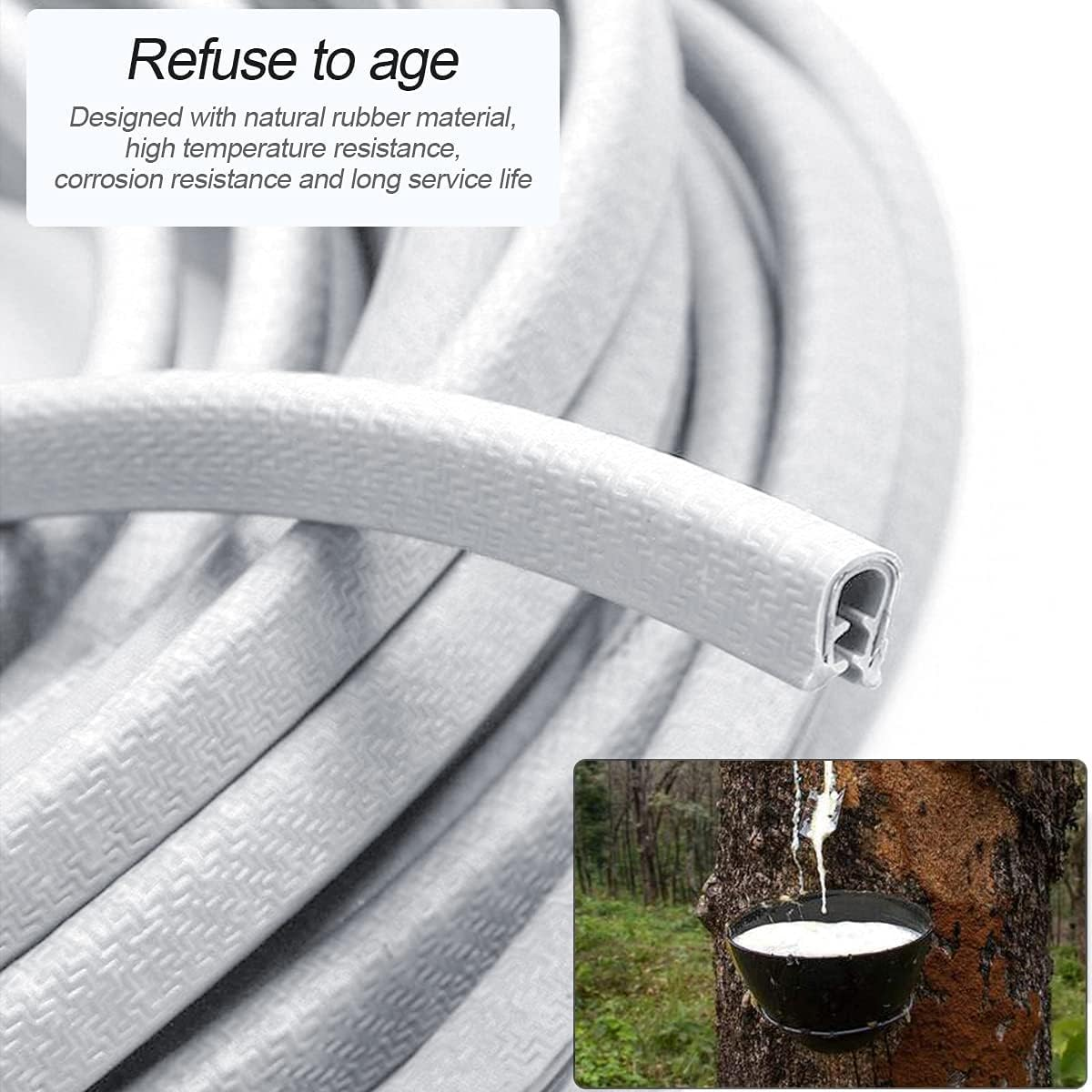 Car Door Edge Guards, Universal Rubber U Shape Car Door Trim Car Door Edge Protector, Auto Door Edge Guards for Sedans, Trucks, SUV, ATV (10 M(White))