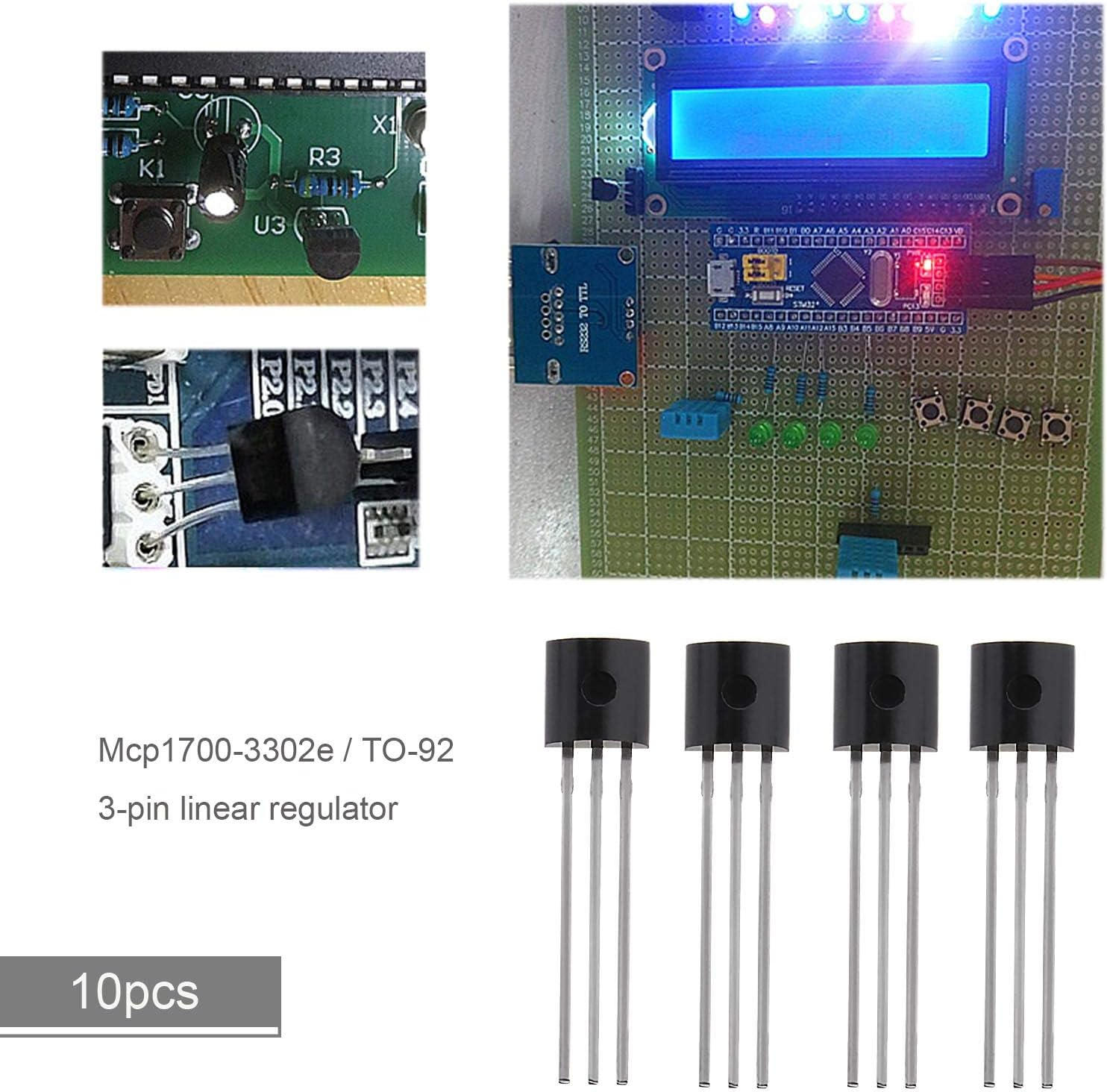 SING F LTD MCP1700-3302E/TO-92 LDO Linear Voltage Regulator 3-Terminals 250Ma Fixed Output Voltage Nom. 3.3V through Hole Pack of 10 image number 2