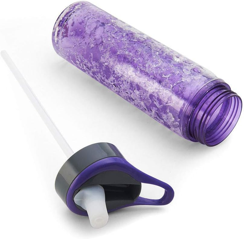 Copco 5237208 Freezeable Double Wall Insulated Tritan Water Bottle with Crackle Gel, 18-Ounce, Purple image number 2