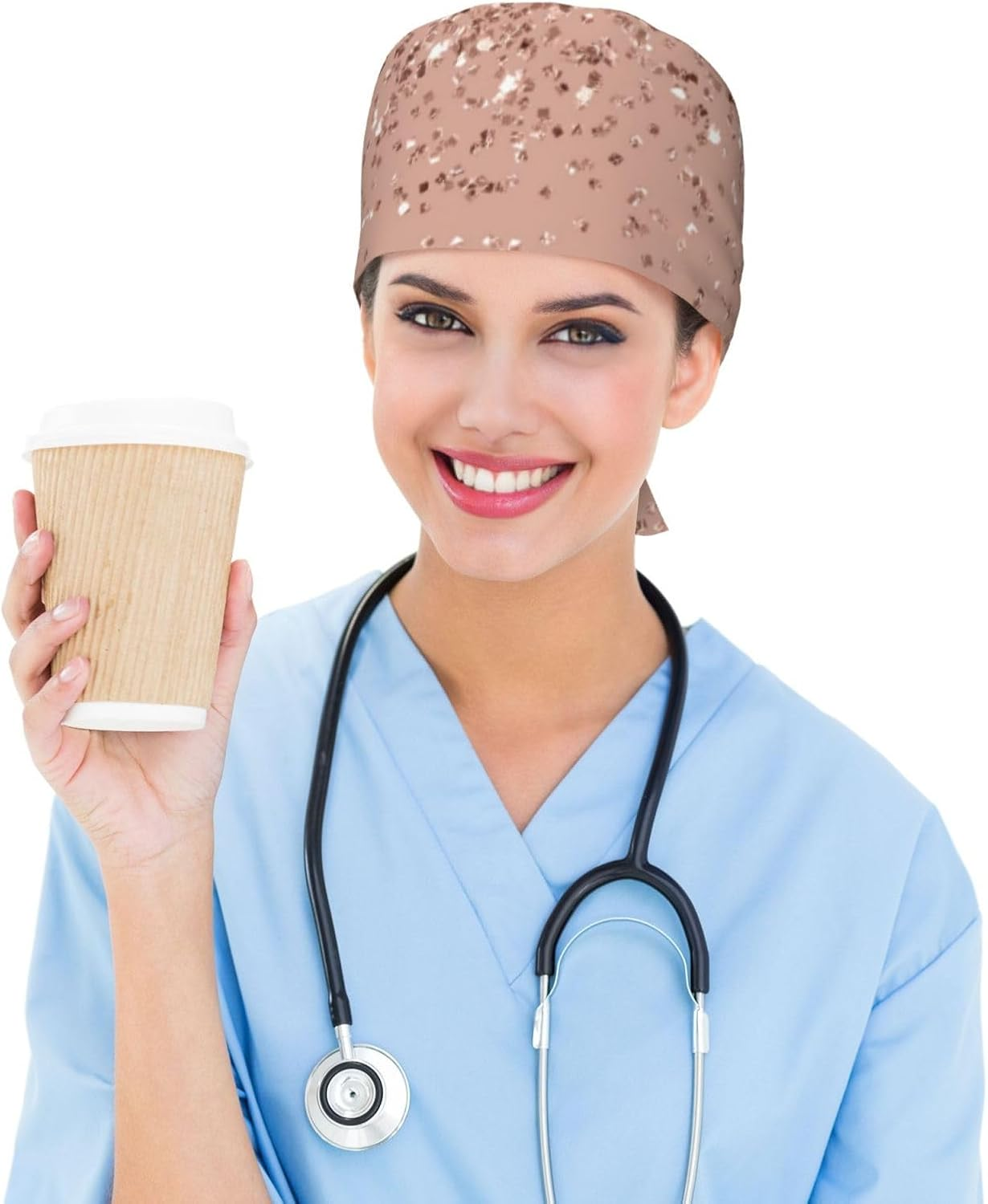 Colorful Tie Dye Working Cap Scrub Cap with Sweatband Adjustable Fashion Elastic Bandage Tie Back Hat Headwear for Women Men - Dill Pickles Pattern image number 6