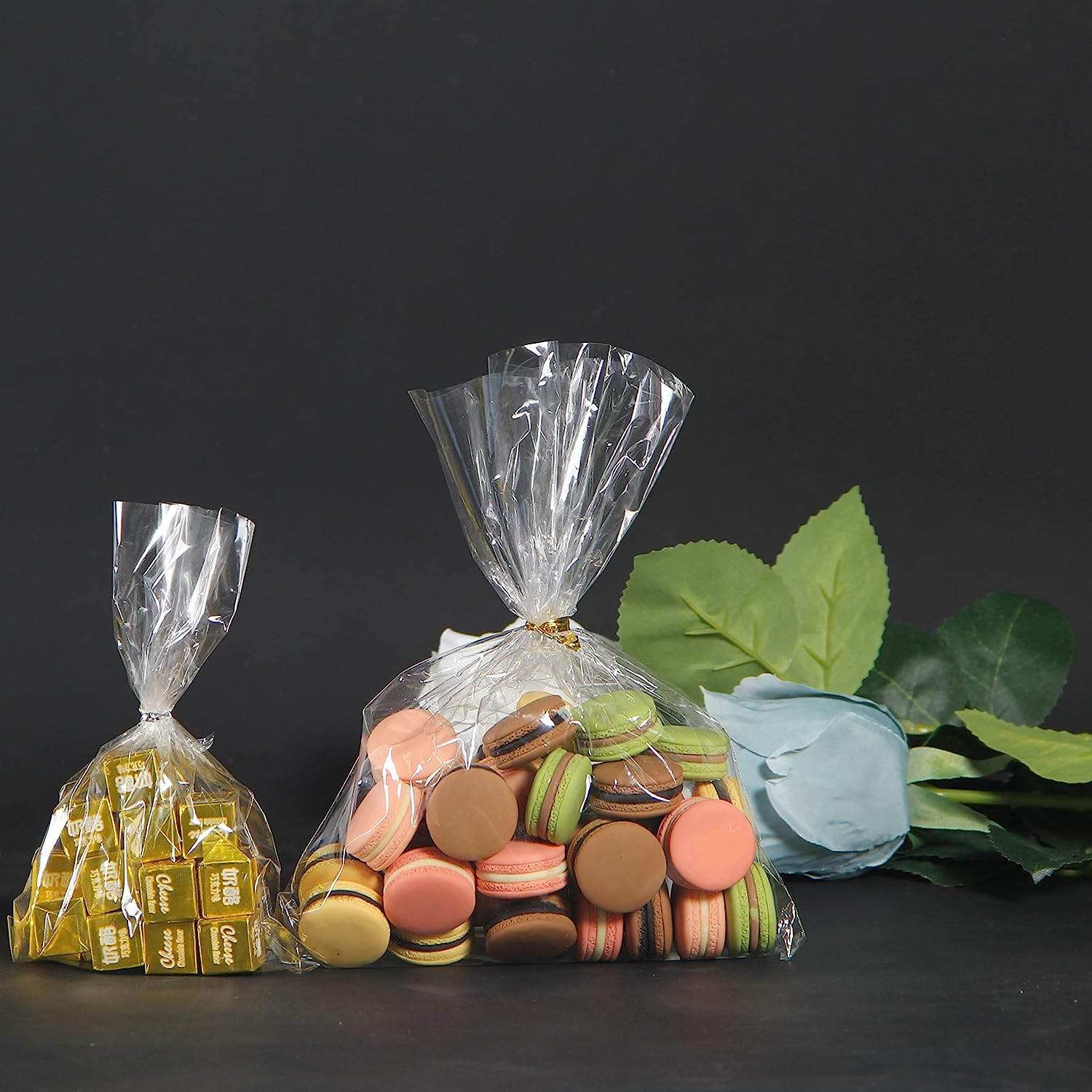 100 Cellophane Bags - 15X20 Cm Food Cookie Bags, Clear Packaging for Gifts, Parties & Holidays image number 6
