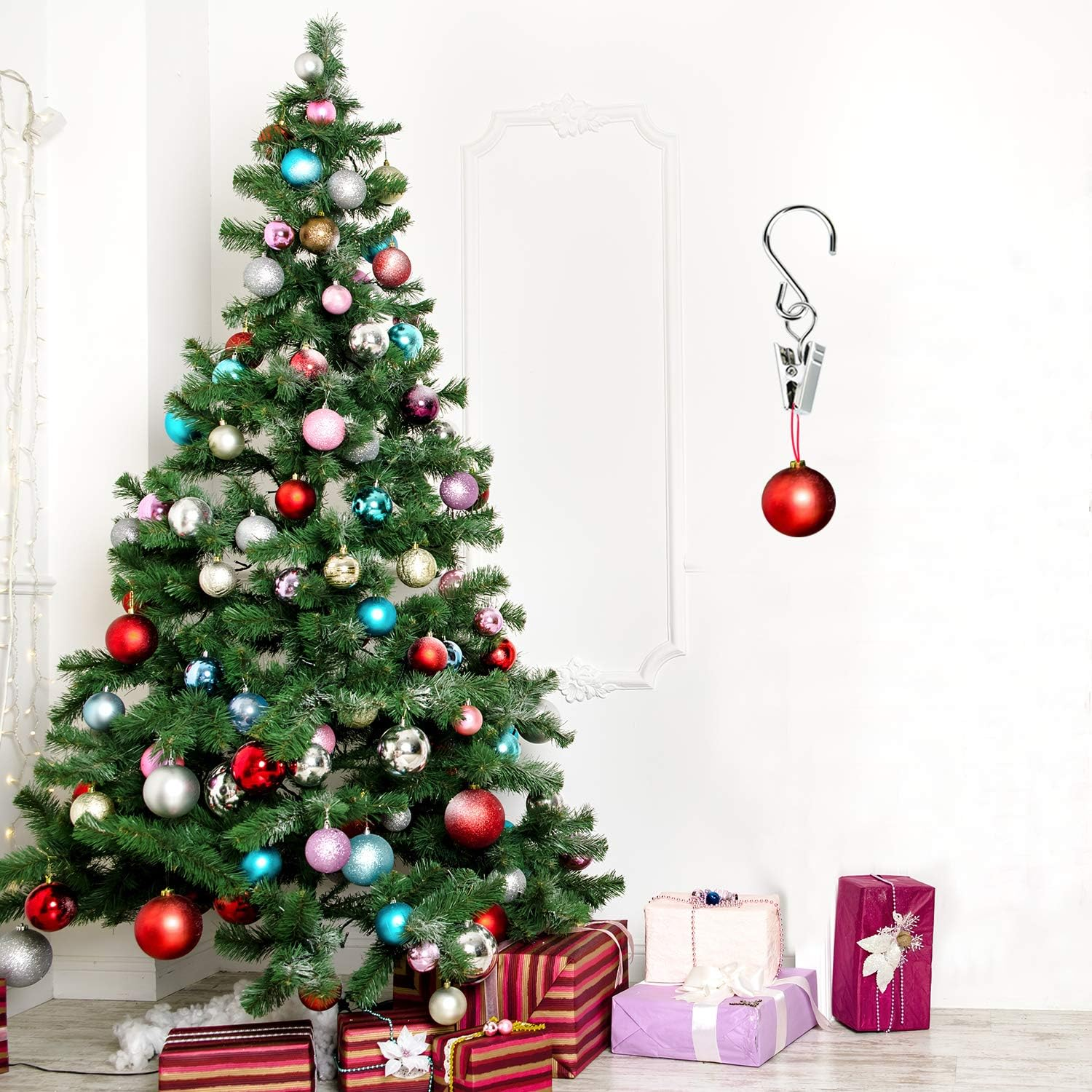 Sunmns String Lights Hangers, Stainless Steel Curtain Light Clip Outdoor Activities Wire Party Hooks, 35 Pack