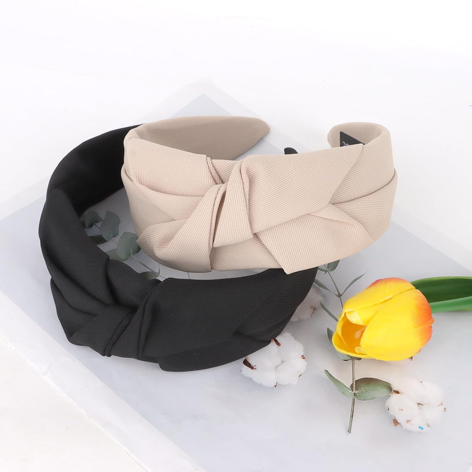 Pruadeor Pack of 2 Wide Headbands, Women'S Fashionable Knot Headband for Women, Hair Accessories image number 4