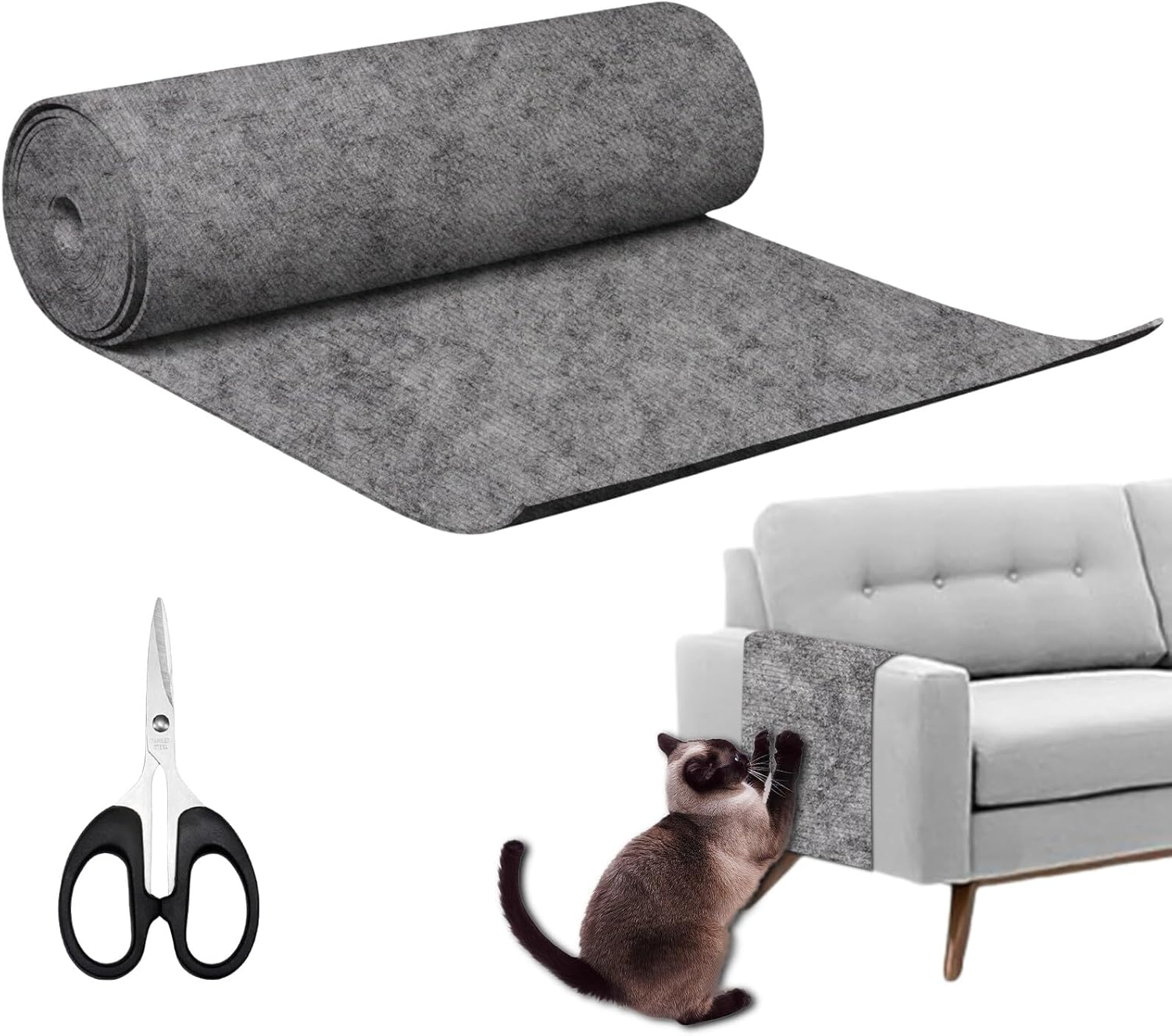 Self-Adhesive Cat Scratching Mat, 40 Cm X 2 M, Scratch Protection, Sofa Cat with Scissors, Scratching Mat, Scratching Board, Wall, Scratching Board, Cats, for Protects Carpets, Sofa, Furniture image number 5