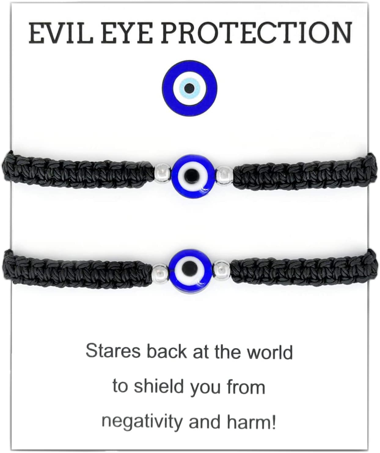 2 Pcs Evil Eye Bracelets for Women, Protection Bracelet for Men Kids, Negative Energy Evil Eye Jewelry Nazar Bracelet, Red String Bracelet for Protection image number 5