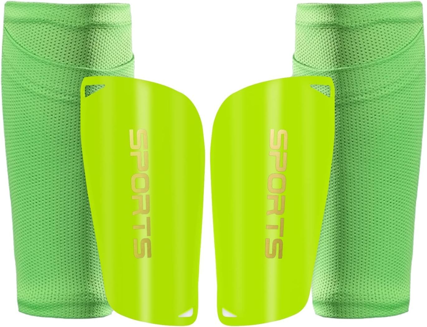 Kids Youth Soccer Shin Guards, Shin Pads and Shin Guard Sleeves for 3-15 Years Old Boys and Girls for Football Games, EVA Cushion Protection Reduce Shocks and Injuries(L 4'7" - 5'8" Tall)