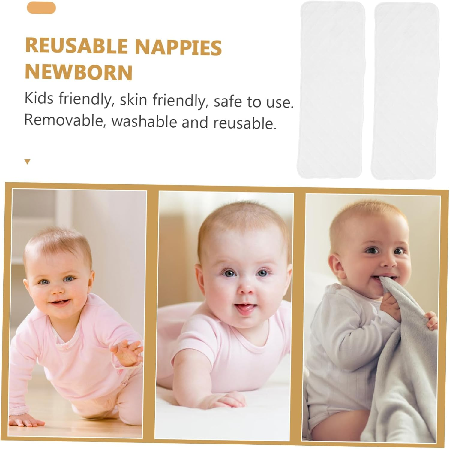 Alasum 5Pcs Changing Pads Reusable Cotton Urinary Cloths for Newborns Boys Burp Towels Bath Essentials Washable image number 4