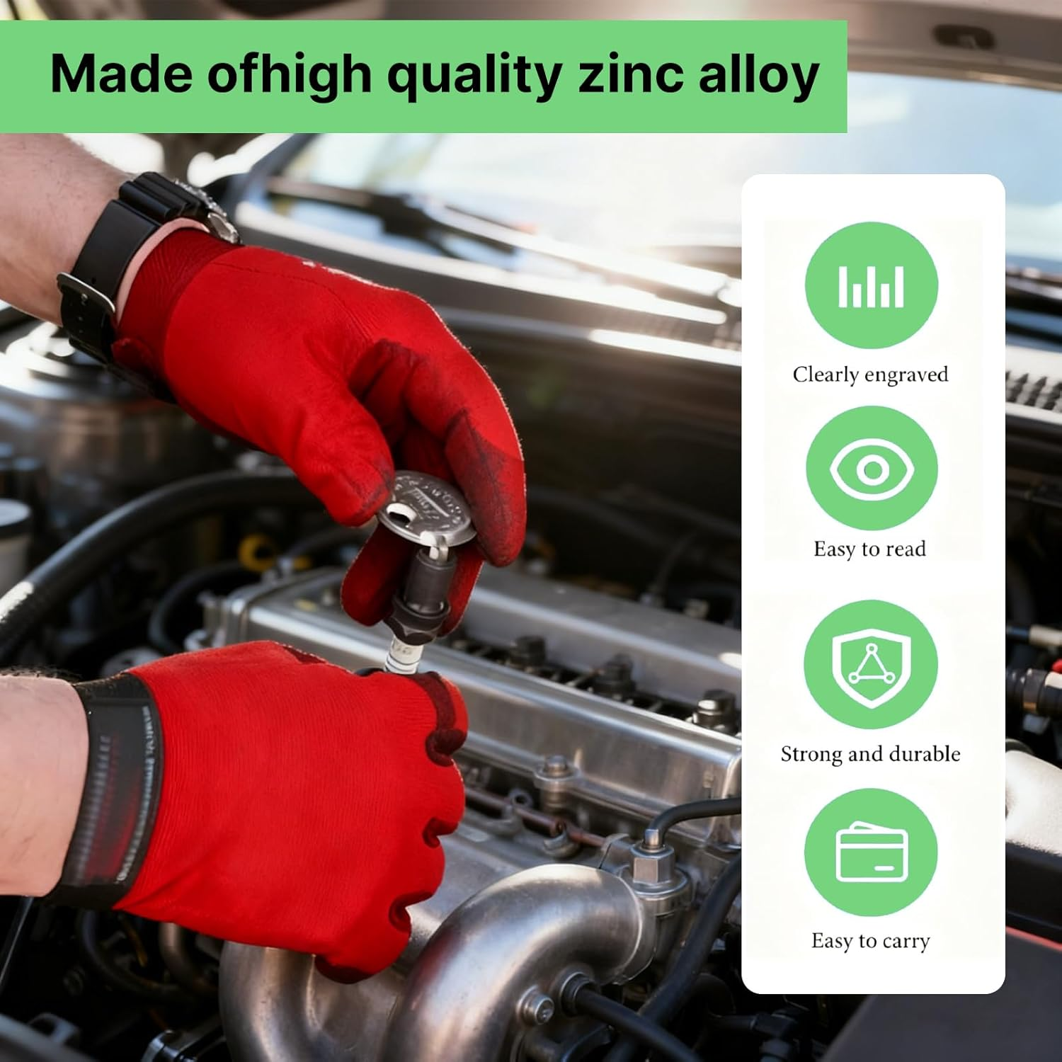 Precision Spark Plug Gap Gauge & Gapper &ndash; Premium Gapping Set with Accurate Gap Measurement, Universal Engine Tune-Up Accessory for Cars & Motorcycles image number 1