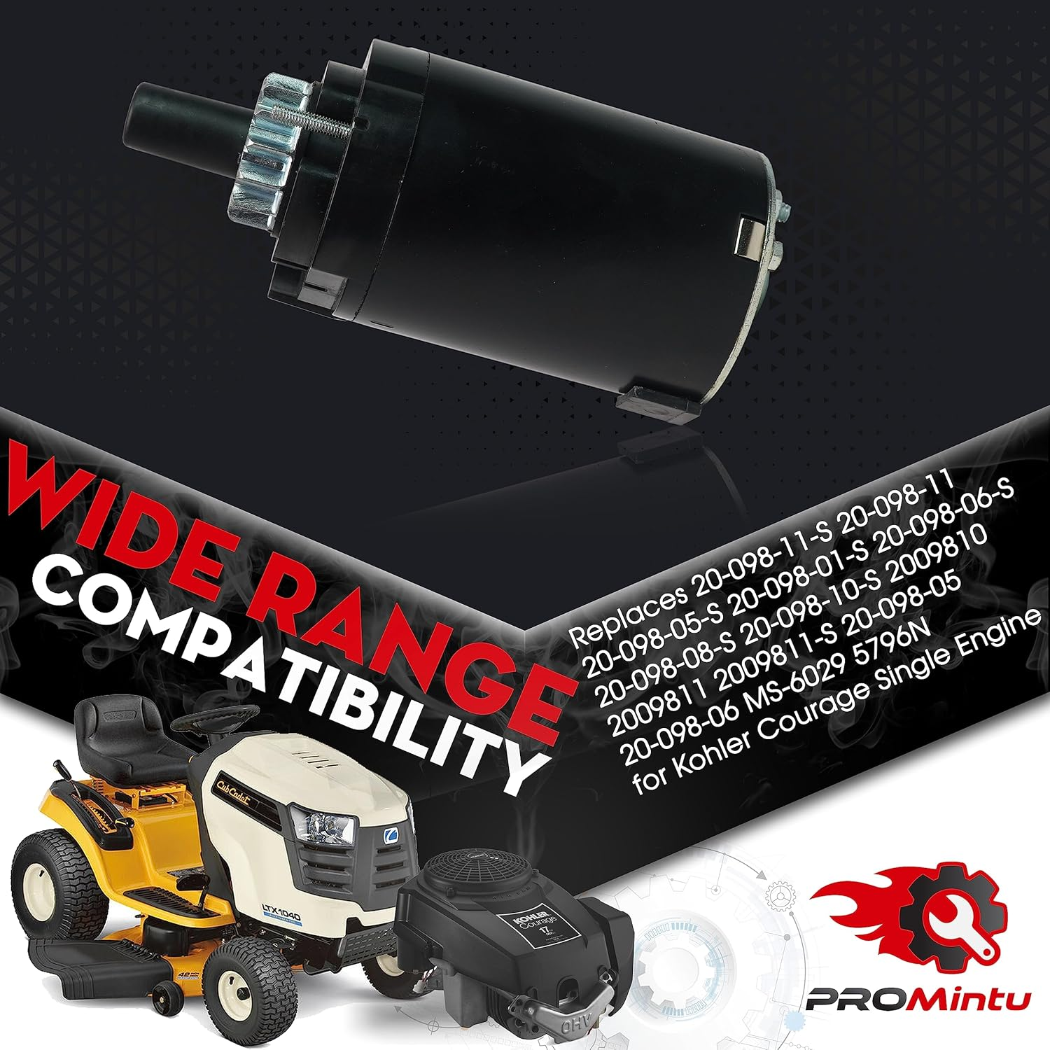Starter Motor Replaces 20-098-11-S 20-098-11 20-098-05-S 20-098-01-S 20-098-06-S 20-098-08-S 20-098-10-S 2009810 2009811 2009811-S 20-098-05 20-098-06 MS-6029 5796N for Kohler Courage Single Engine image number 4