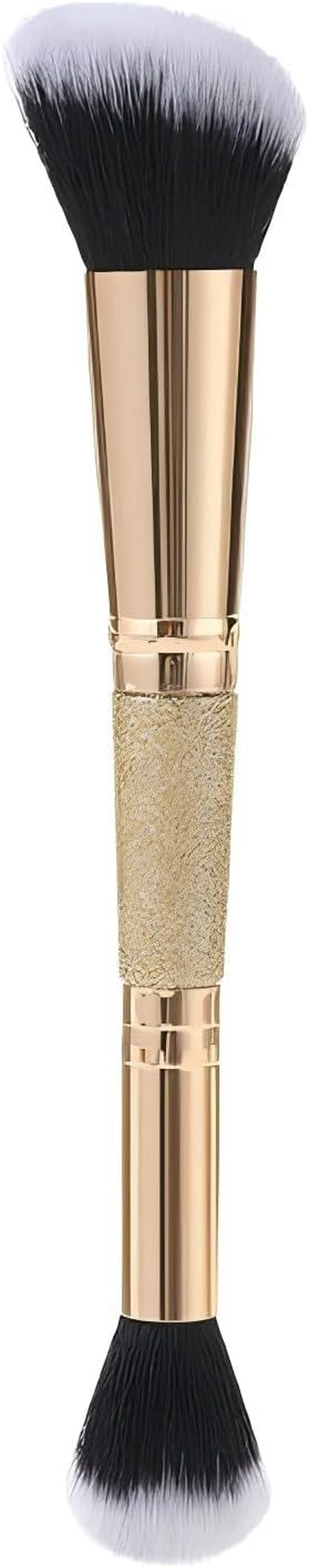 HIGHROCK Foundation Makeup Brush, Double Ended Makeup Brushes for Blending Liquid Powder, Foundation Concealer Blush Blush Professional Brush (GOLD)