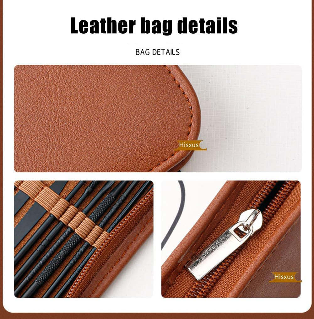 Hisxus Brown Manicure Set Professional Nail Clipper Kit-26 Pieces Stainless Steel Manicure Kit,Nail Care Tools with Luxurious Travel Case for Man&Women Gift image number 1