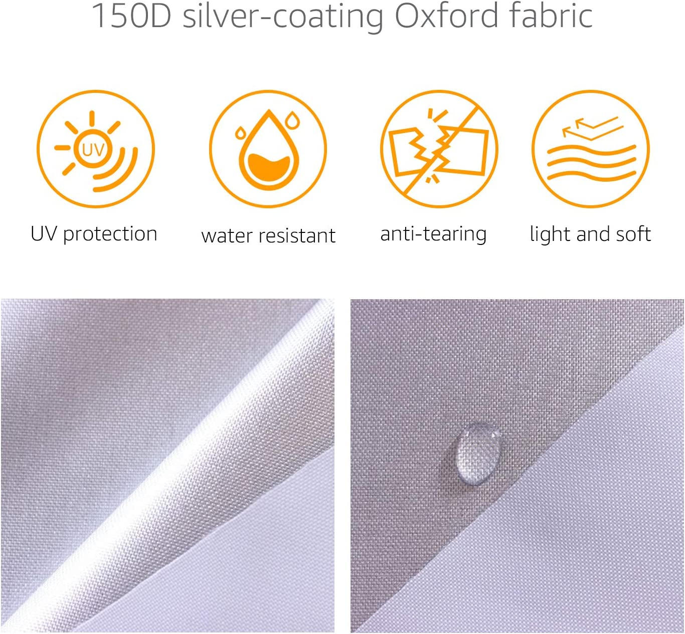 Amazon Basics Silver Weatherproof Car Cover - 150D Oxford, Sedans up to 483Cm image number 5