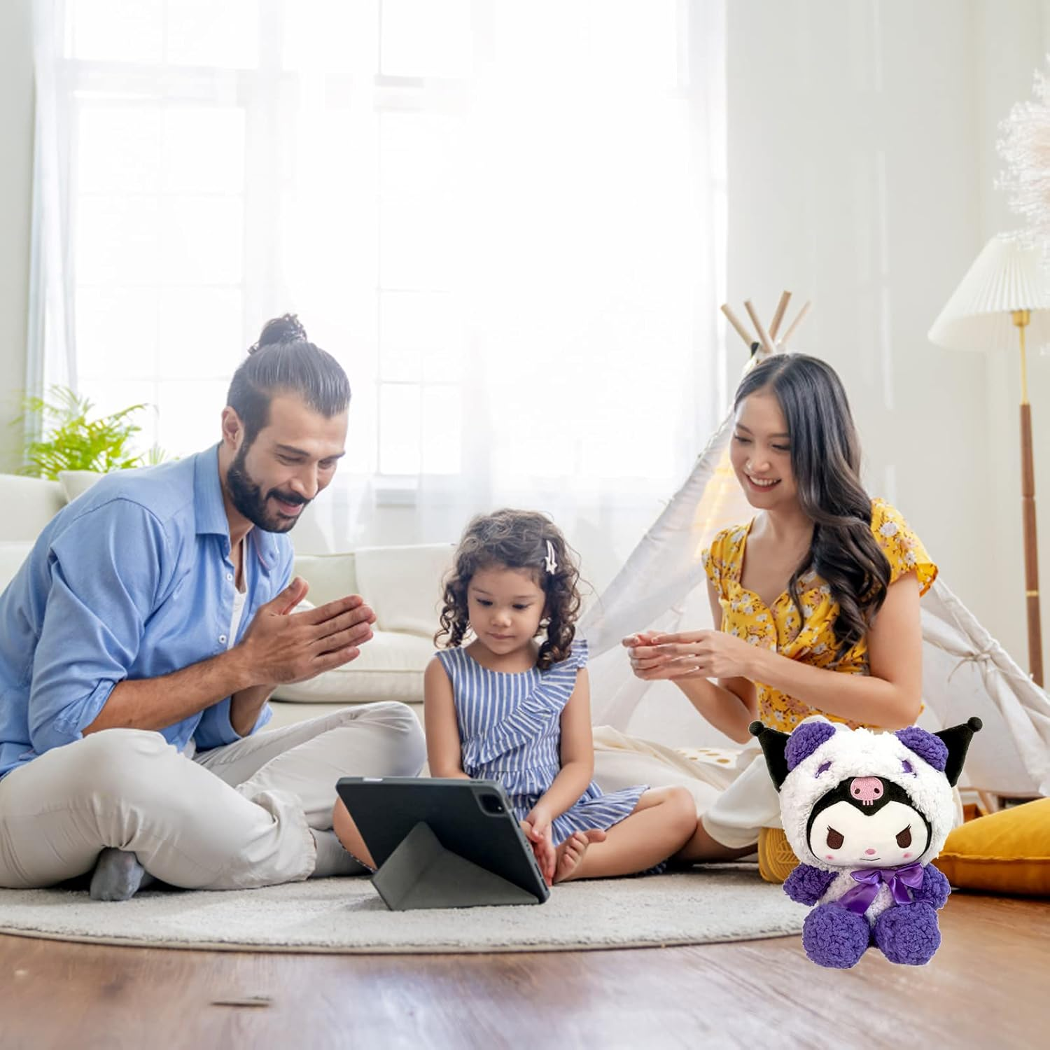 FAMILIO My Melody Kuromi Plush Toy My Melody Kuromi Cartoon Plush Toy Kids Plush Toy Cute Plush Toy Birthday Christmas Send Children Send Friends Birthday Gifts Plush Doll for Children