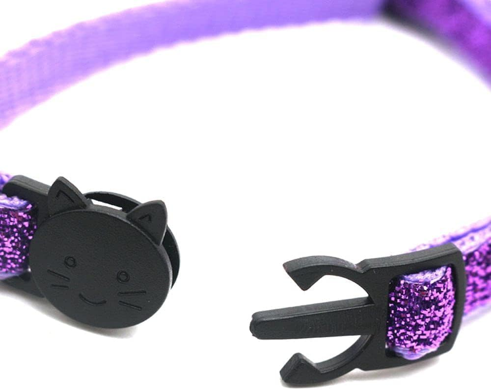 Rose Red Cat Collars with Bells,Breakaway Kitten Collar, Sparkle Adjustable Safety Kitten Collars,For Small Medium Dogs and Cats，Collars, Harnesses and Leashes，Cat Collar Accessories image number 1
