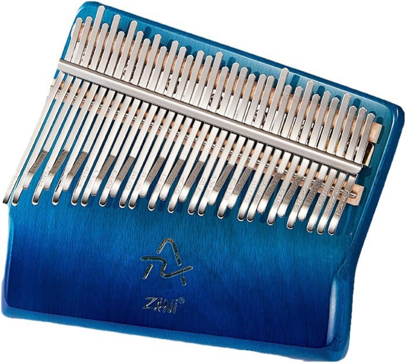 Kalimba 34 Keys Finger Piano Wooden Thumb Piano Music Instrument Beginner Portable with Tuning Hammer, Finger Covers and Carry Bag Set for Meditation Sound(34 Tones-Blue)