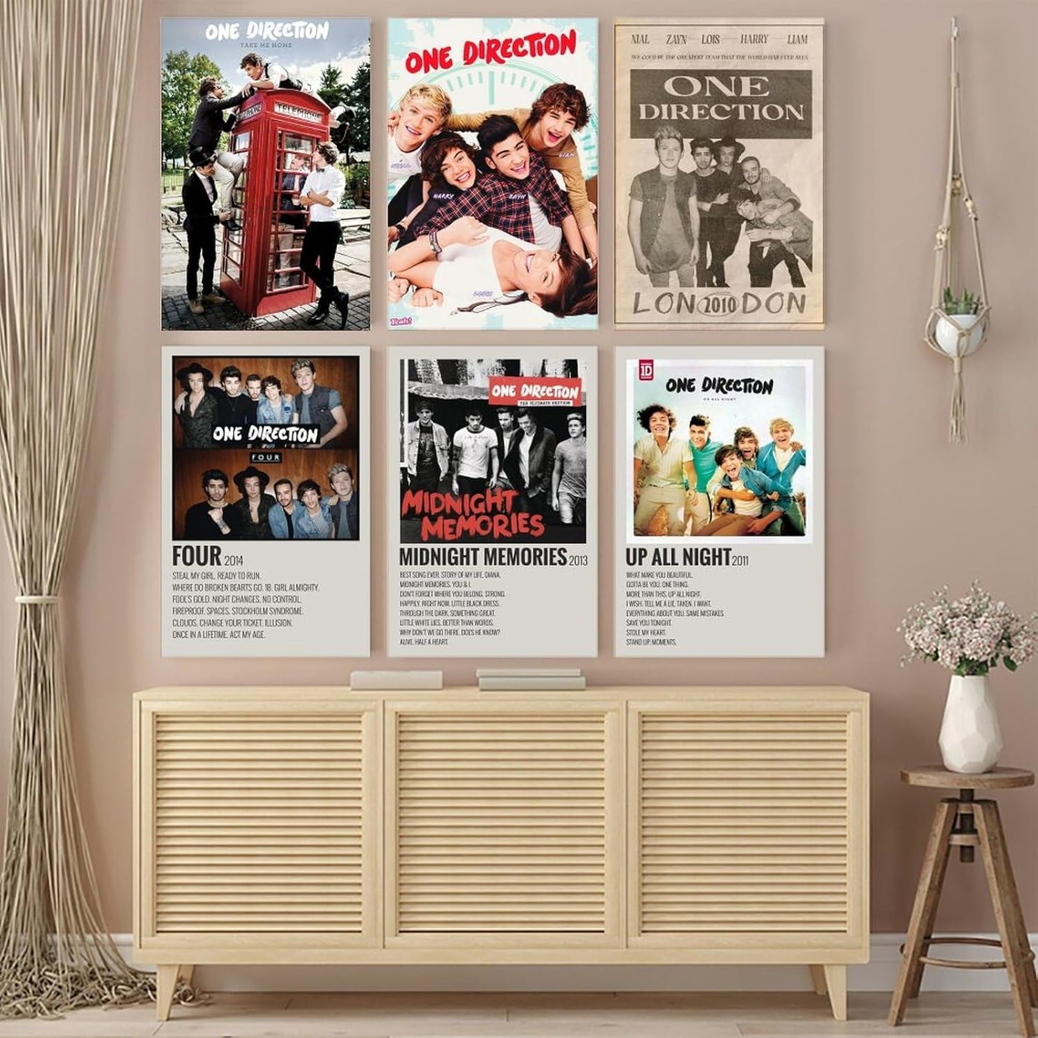 One Poster Direction Music Vintage Cover Poster a Set of 6 Canvas Posters Room Aesthetic Festival Family Bedroom Decor Wall Art Home08X12Inch(20X30Cm) Style image number 3