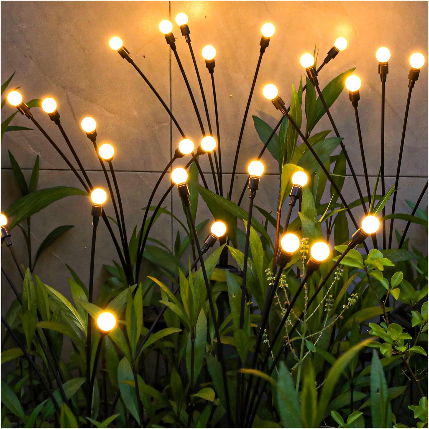 Dooyard Solar Swaying Garden Lights &ndash; Firefly Lights for Yard, Upgraded Outdoor Solar Yard Lights with Flexible Wire & Heavy Bulb Base, Warm White Patio Garden Decor (2Pack) image number 5